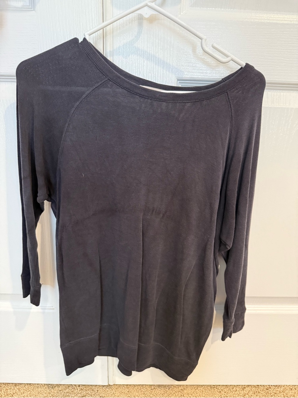 LOFT Steel Grey Lightweight 3/4 Sleeve Top